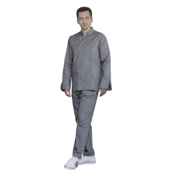 Zestaw kucharza elastyczna bluza na napy i spodnie szare roz. 3XL